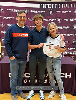 Jackson and his parents on college signing day