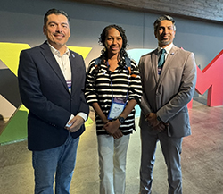 Miguel Rodriguez, MBA; Denise Jackson, MBA; and Rahil Tai, MD, MBA at the Epic XGM conference
