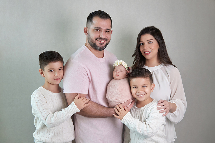 Mona's family picture following her recovery from placenta acccreta treatment